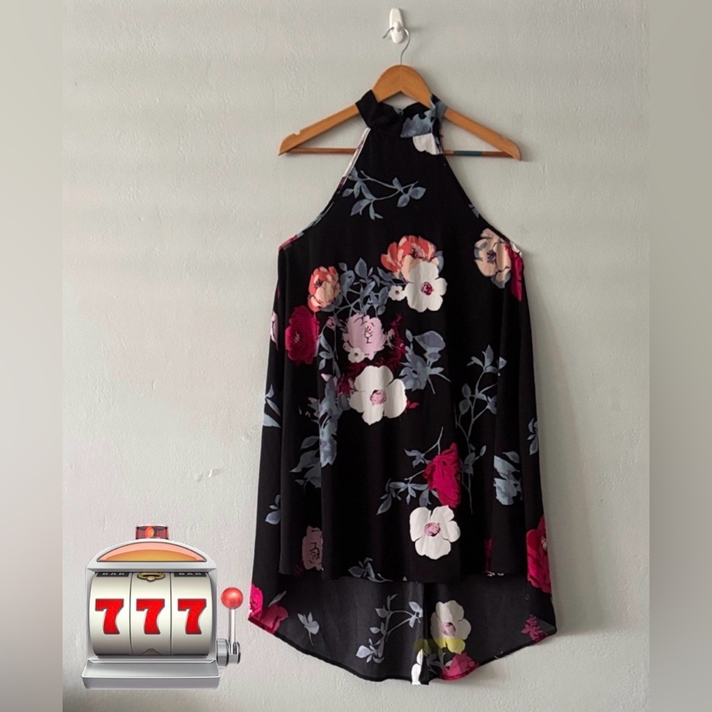 Elegant Floral Halter Dress B-3